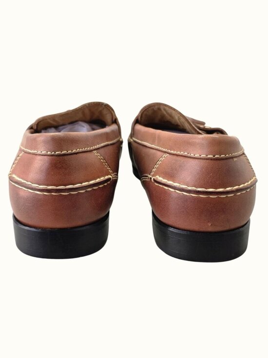 Vintage Bass Men’s Tassel Loafers Size 10.5 Brown Leather Moc Toe Shoes NEW main image 7